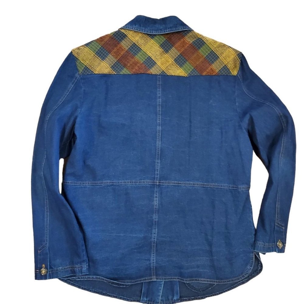 Vintage 90s Denim Jean Shirt Jacket Shaket Thin Sz Large - Picture 4 of 12